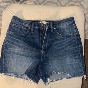 Madewell Blue Distressed Jean Shorts
